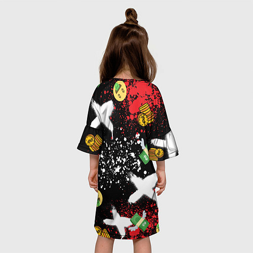 Детское платье Барт Симпсон на фоне баксов / 3D-принт – фото 4