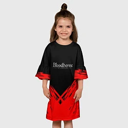 Платье клеш для девочки Bloodborne souls краски, цвет: 3D-принт — фото 2