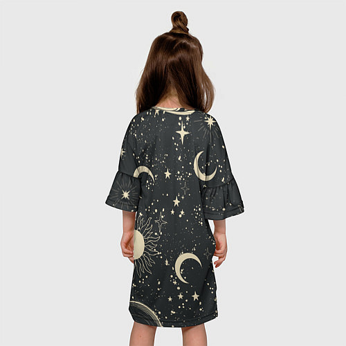 Детское платье Звёздная карта с лунами и солнцем / 3D-принт – фото 4