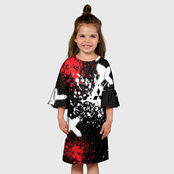 Платье клеш для девочки Митсубиси на фоне граффити и брызг красок, цвет: 3D-принт — фото 2