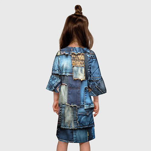 Детское платье Значок архитектора на джинсах / 3D-принт – фото 4