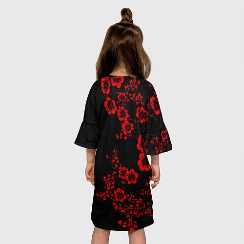 Детское платье Клеймо жертвы из аниме Берсерк - красные цветы / 3D-принт – фото 4