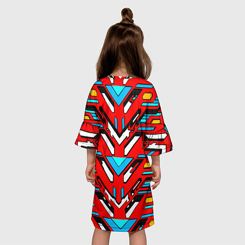 Детское платье Красно-синяя техно броня / 3D-принт – фото 4
