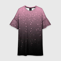 Детское платье Градиент тёмный розовый брызги