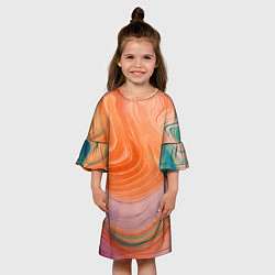 Платье клеш для девочки Мраморный паттерн, цвет: 3D-принт — фото 2