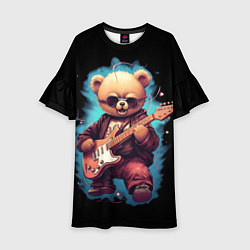 Детское платье Плюшевый медведь музыкант с гитарой