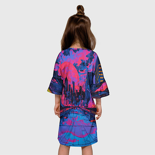 Детское платье Город в психоделических цветах / 3D-принт – фото 4