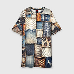 Детское платье Змеиная кожа - пэчворк