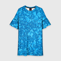 Детское платье Ярко-голубой абстракция космический