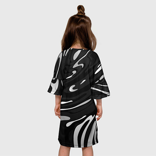 Детское платье Мерседес АМГ - белые волны / 3D-принт – фото 4
