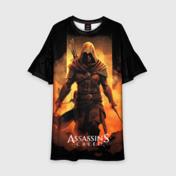 Платье клеш для девочки Assassins creed пустыня на фоне, цвет: 3D-принт