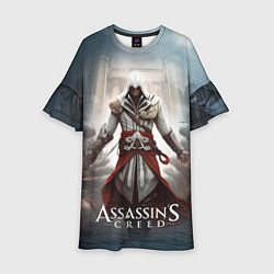 Платье клеш для девочки Assassins creed poster game, цвет: 3D-принт