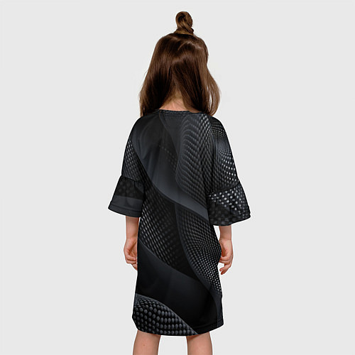 Детское платье Черная геометрическая материя / 3D-принт – фото 4