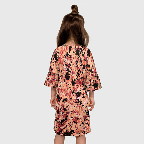Детское платье Абстракция персиковый пятнистый / 3D-принт – фото 4