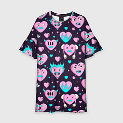 Детское платье Паттерн с арт сердцами