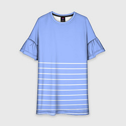 Детское платье Светлый сиреневый с белыми полосами