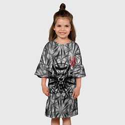 Платье клеш для девочки The witcher wolf face, цвет: 3D-принт — фото 2
