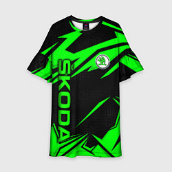 Платье клеш для девочки Skoda - green uniform, цвет: 3D-принт