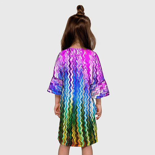 Детское платье Разноцветные волнистые полосы / 3D-принт – фото 4