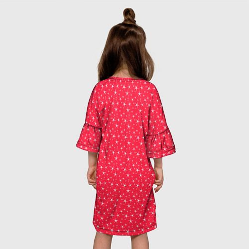 Детское платье Розово-красный со звёздочками / 3D-принт – фото 4