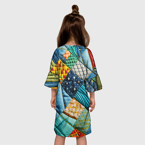 Детское платье Лоскутное одеяло - пэчворк / 3D-принт – фото 4