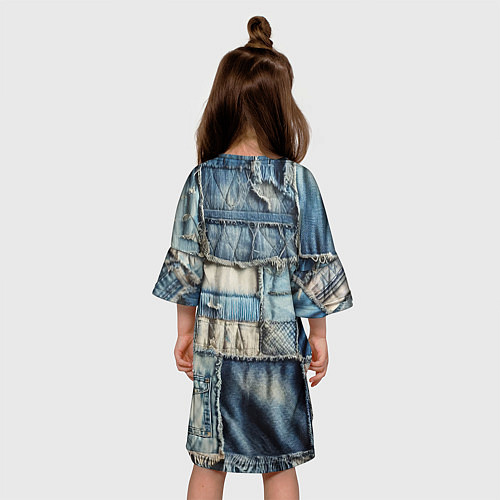 Детское платье Patchwork denim - vogue / 3D-принт – фото 4