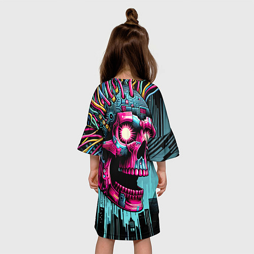 Детское платье Cyber skull - ai art fantasy / 3D-принт – фото 4