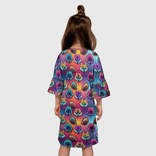 Детское платье Furry color anime faces / 3D-принт – фото 4