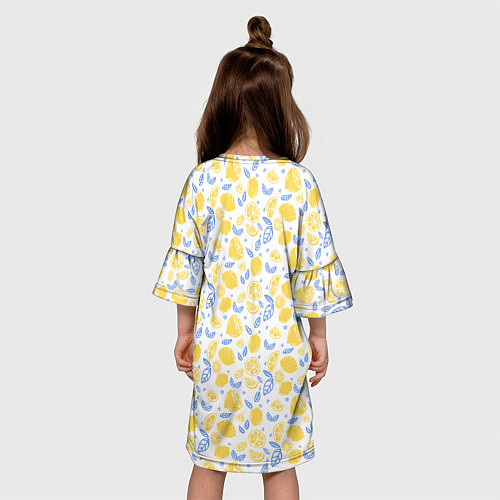 Детское платье Летний вайб - паттерн лимонов / 3D-принт – фото 4