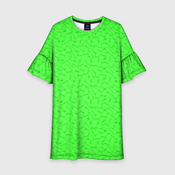 Детское платье Яркий салатовый кислотный