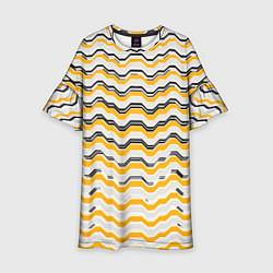 Детское платье Чёрные и жёлтые полосы на белом фоне