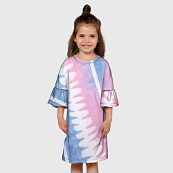 Платье клеш для девочки Полоски в стиле тай дай, цвет: 3D-принт — фото 2