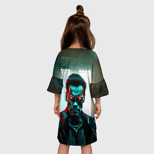 Детское платье Киберпанк портрет терминатора / 3D-принт – фото 4
