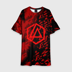 Платье клеш для девочки Linkin park red logo, цвет: 3D-принт