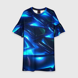 Детское платье Синие абстрактные неоновые плиты