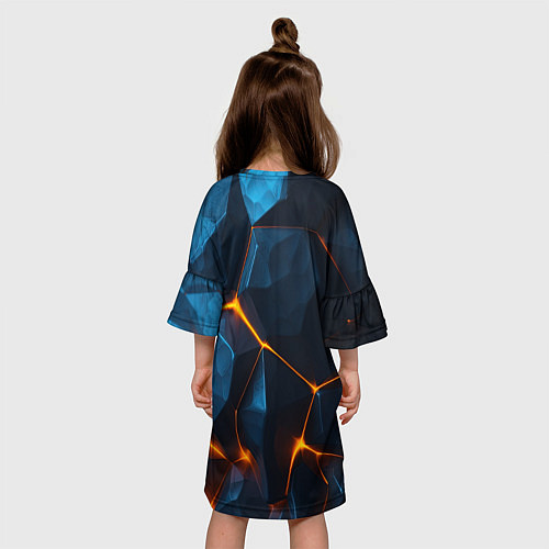 Детское платье Разлом плит с оранжевым свечением / 3D-принт – фото 4