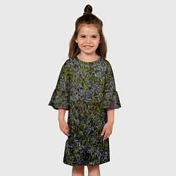 Платье клеш для девочки Абстрактные разноцветные контуры, цвет: 3D-принт — фото 2