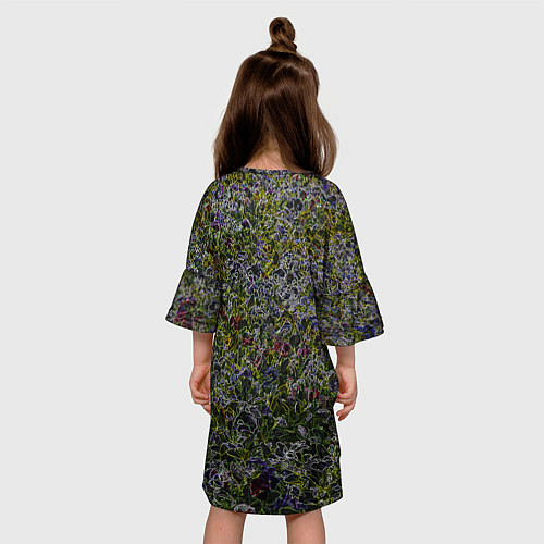 Детское платье Абстрактные разноцветные контуры / 3D-принт – фото 4