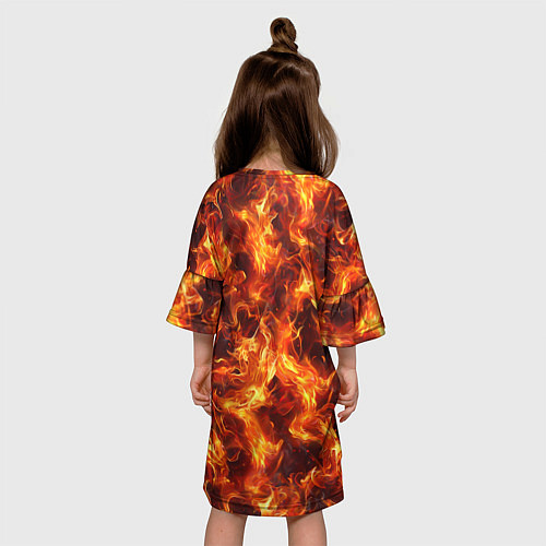 Детское платье Текстура элементаля огня / 3D-принт – фото 4