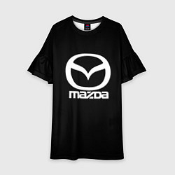 Платье клеш для девочки Mazda logo white, цвет: 3D-принт