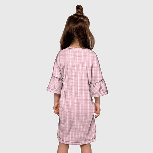 Детское платье Розовый паттерн клетка / 3D-принт – фото 4