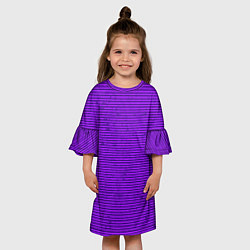 Платье клеш для девочки Сочный фиолетовый в полоску, цвет: 3D-принт — фото 2