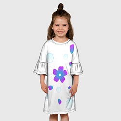 Платье клеш для девочки Цветочки и пузыри, цвет: 3D-принт — фото 2