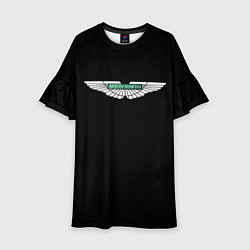 Платье клеш для девочки Aston Martin logo, цвет: 3D-принт