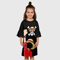 Платье клеш для девочки One piece - Monkey D Luffy, цвет: 3D-принт — фото 2