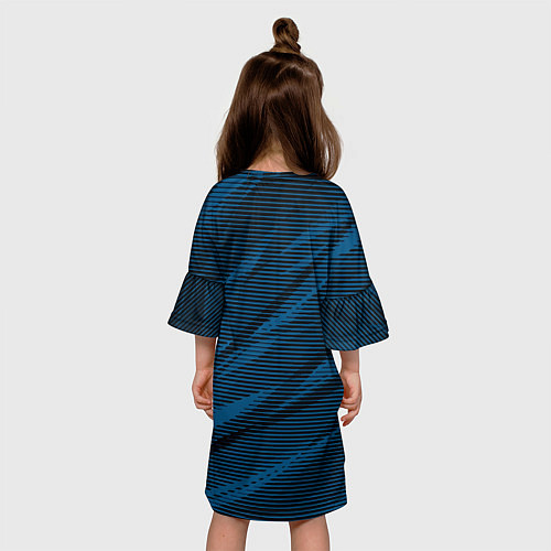 Детское платье Полосатый чёрно-синий / 3D-принт – фото 4