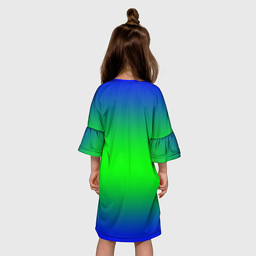 Детское платье Зелёный градиент текстура / 3D-принт – фото 4