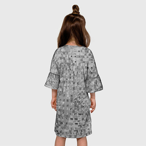 Детское платье Серый текстурированный кубики / 3D-принт – фото 4