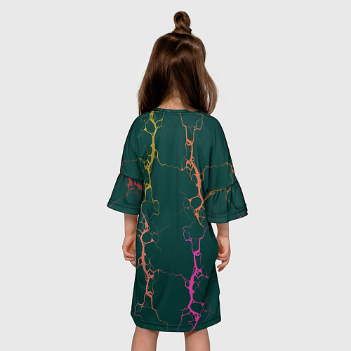 Детское платье Молнии на изумрудном / 3D-принт – фото 4