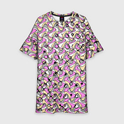 Детское платье Абстрактный узор серо-розовый